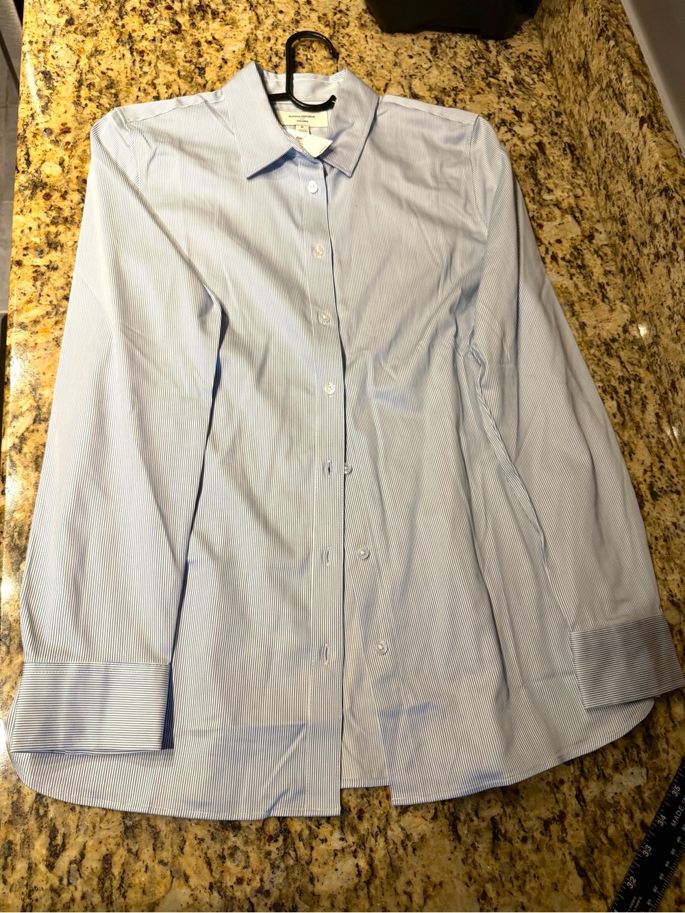 Banana Republic Tailored Fit Women’s Blue Pinstripe Dress Shirt